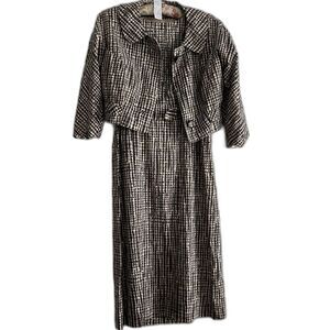 50s Andrew Arkin designer cotton novelty dress set B18" W14" L42"